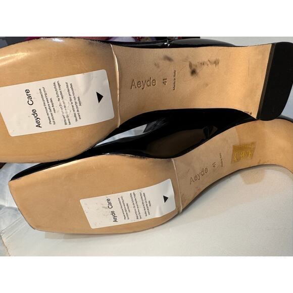 Aeyde Black Patent leather Tove Knee High Boot size 41  /US 10 - Picture 12 of 16